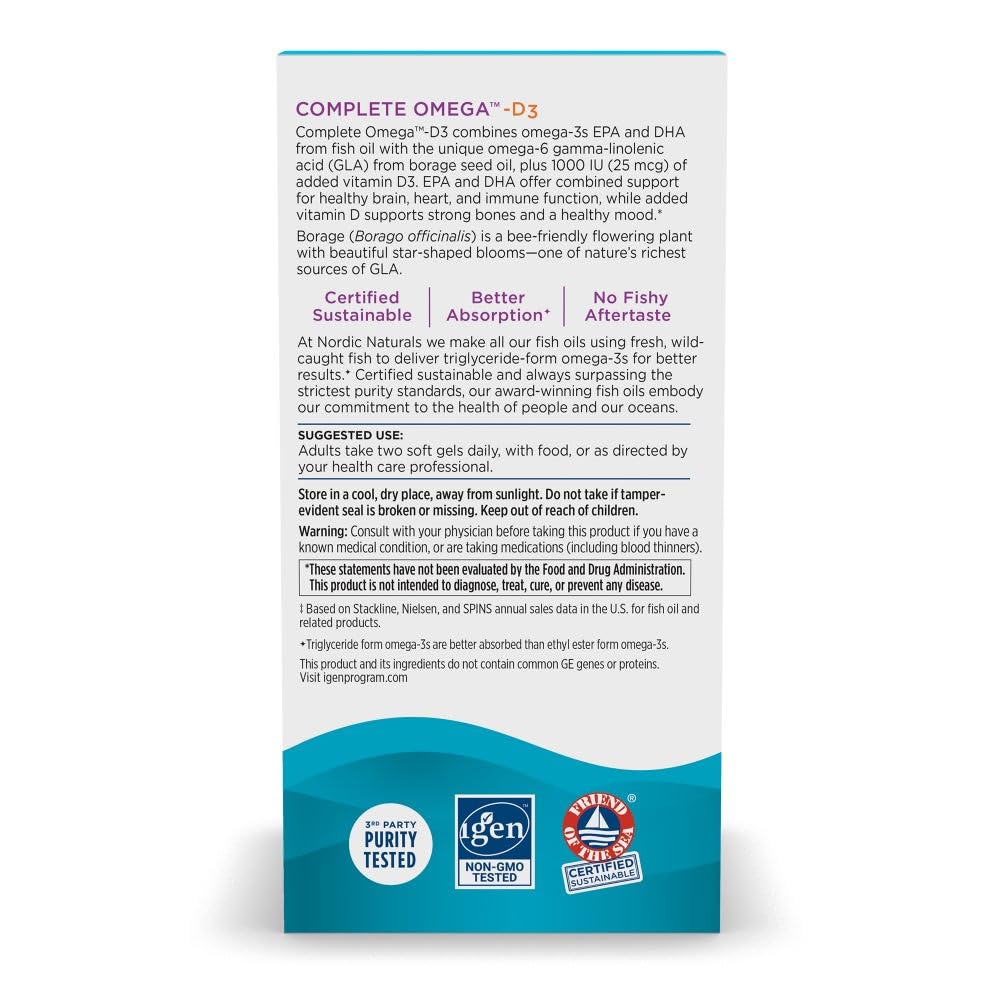 Nordic Naturals Complete Omega-D3 label close-up showing lemon flavor