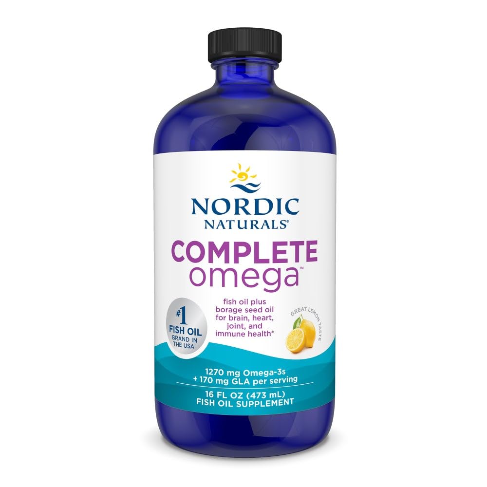 Nordic Naturals Complete Omega lemon bottle showing daily heart and brain support