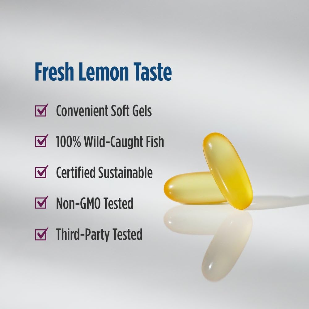 Nordic Naturals Complete Omega lemon non-GMO badge signals clean ingredients.