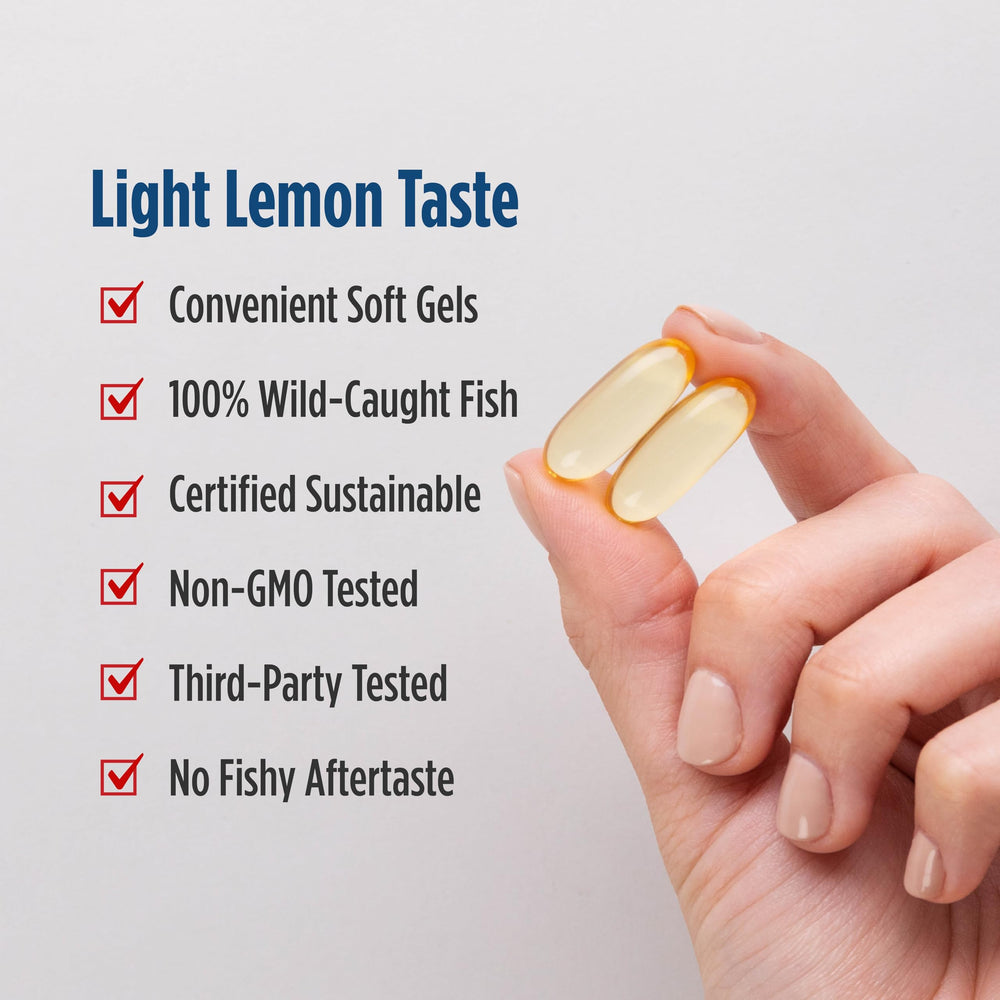 Nordic Naturals EPA Lemon heart health close-up on bottle