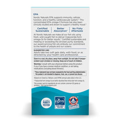 Nordic Naturals EPA Lemon label detail emphasizing high EPA content for heart support