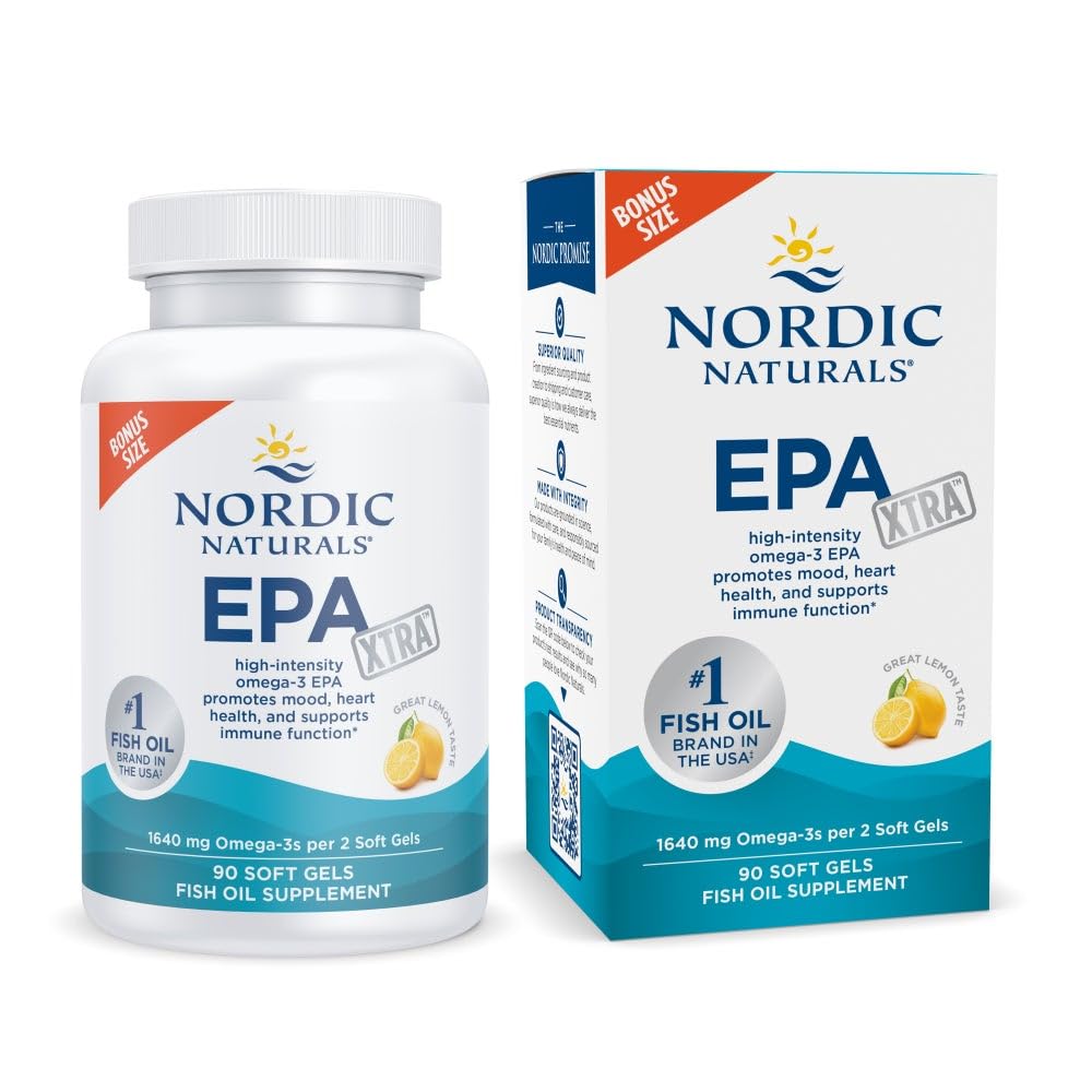 Nordic Naturals EPA Xtra Lemon bottle highlights high-potency omega-3.