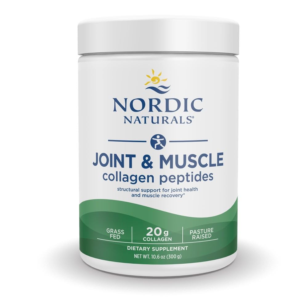 Nordic Naturals Joint and Muscle Collagen Peptides bottle highlights joint mobility support