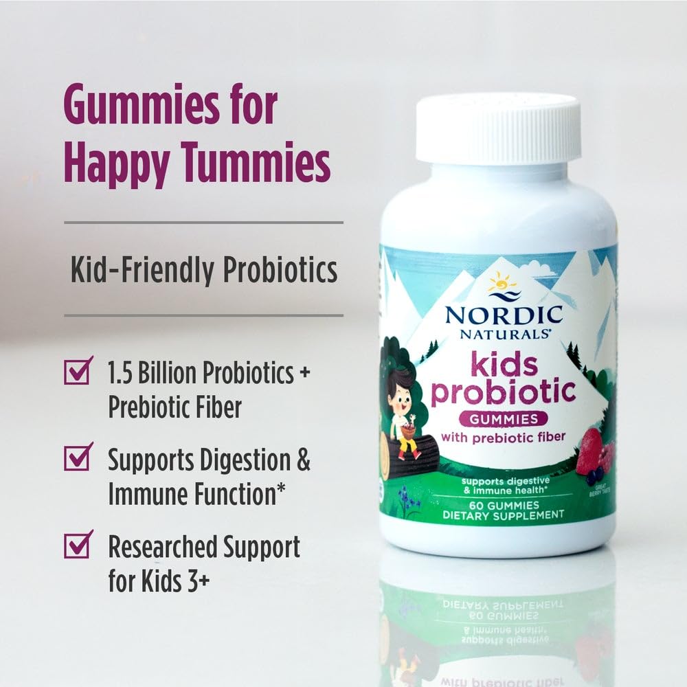 Nordic Naturals bottle with cap open demonstrates easy administration for families