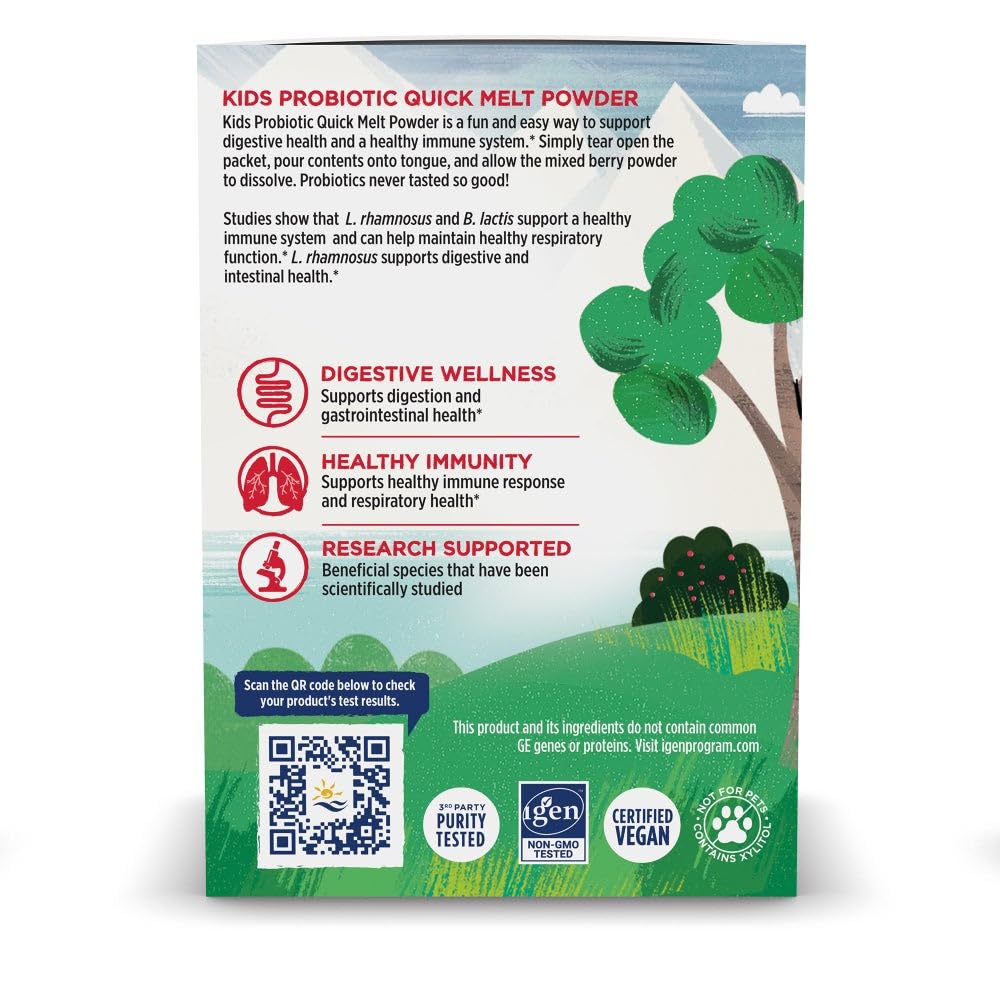 Nordic Naturals Kids Probiotic Quick Melt provides 3 billion CFU per packet.
