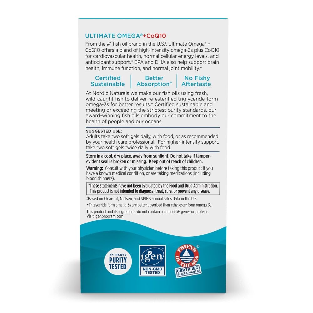 Nordic Naturals label close-up highlights non-GMO purity and gluten-free formulation