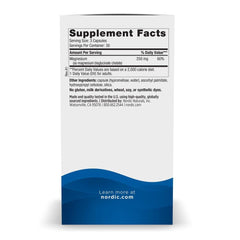 Nordic Naturals magnesium glycinate label closeup highlighting unflavored formula for versatile mixing