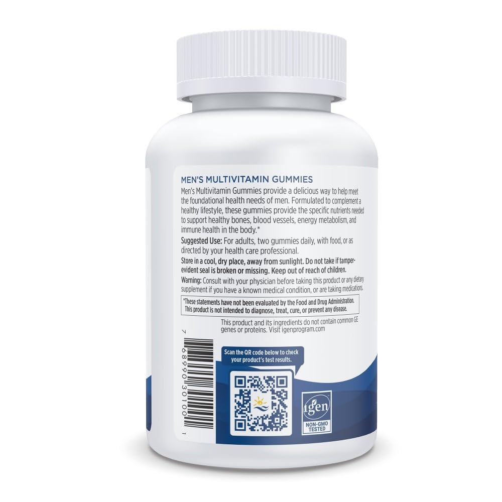 Nordic Naturals Men's Multivitamin Gummies bottle open demonstrates convenient daily habit.