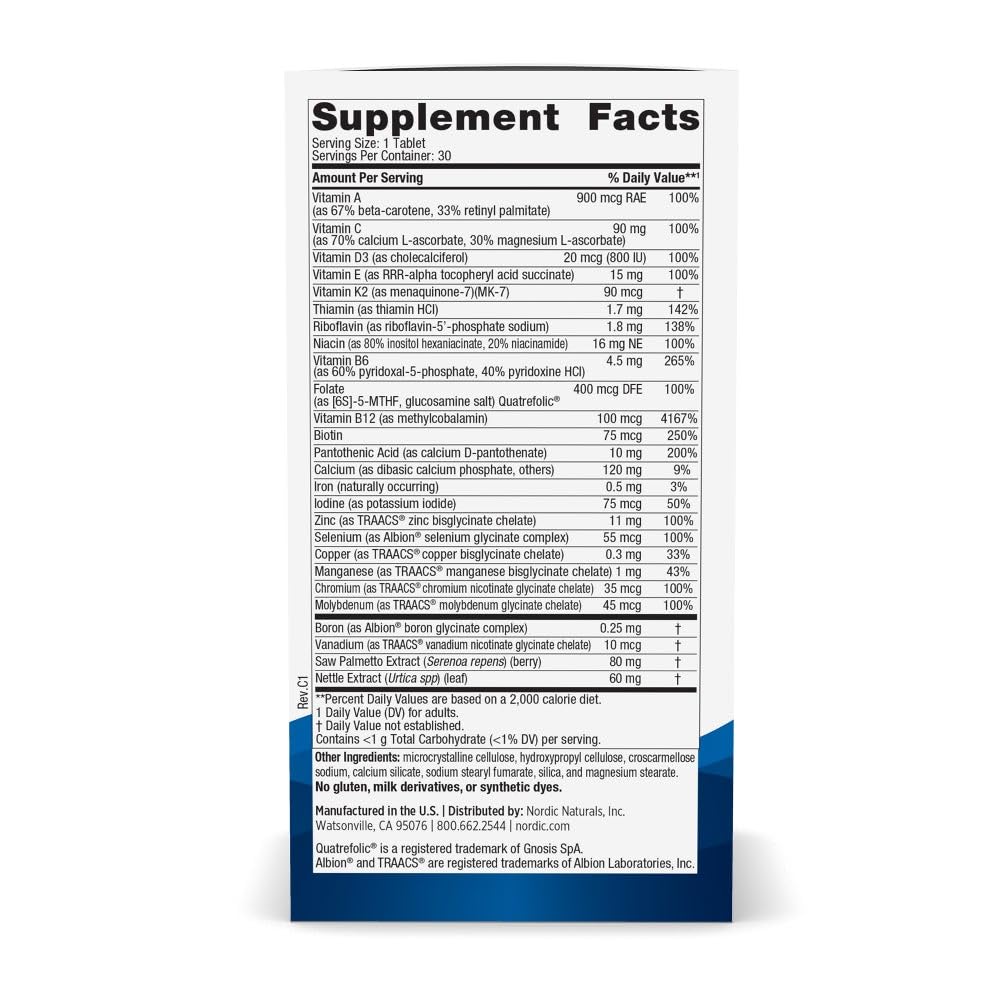 Nordic Naturals bottle back showing ingredients and purity guarantees.