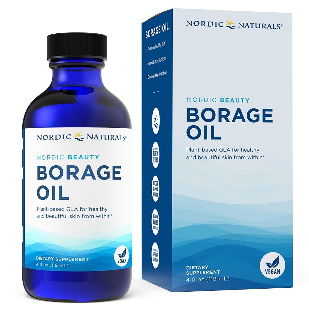 Nordic Naturals Nordic Beauty Borage Oil bottle pour for daily use