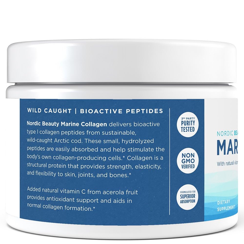 Close-up of hydrolyzed collagen peptides in Nordic Beauty powder