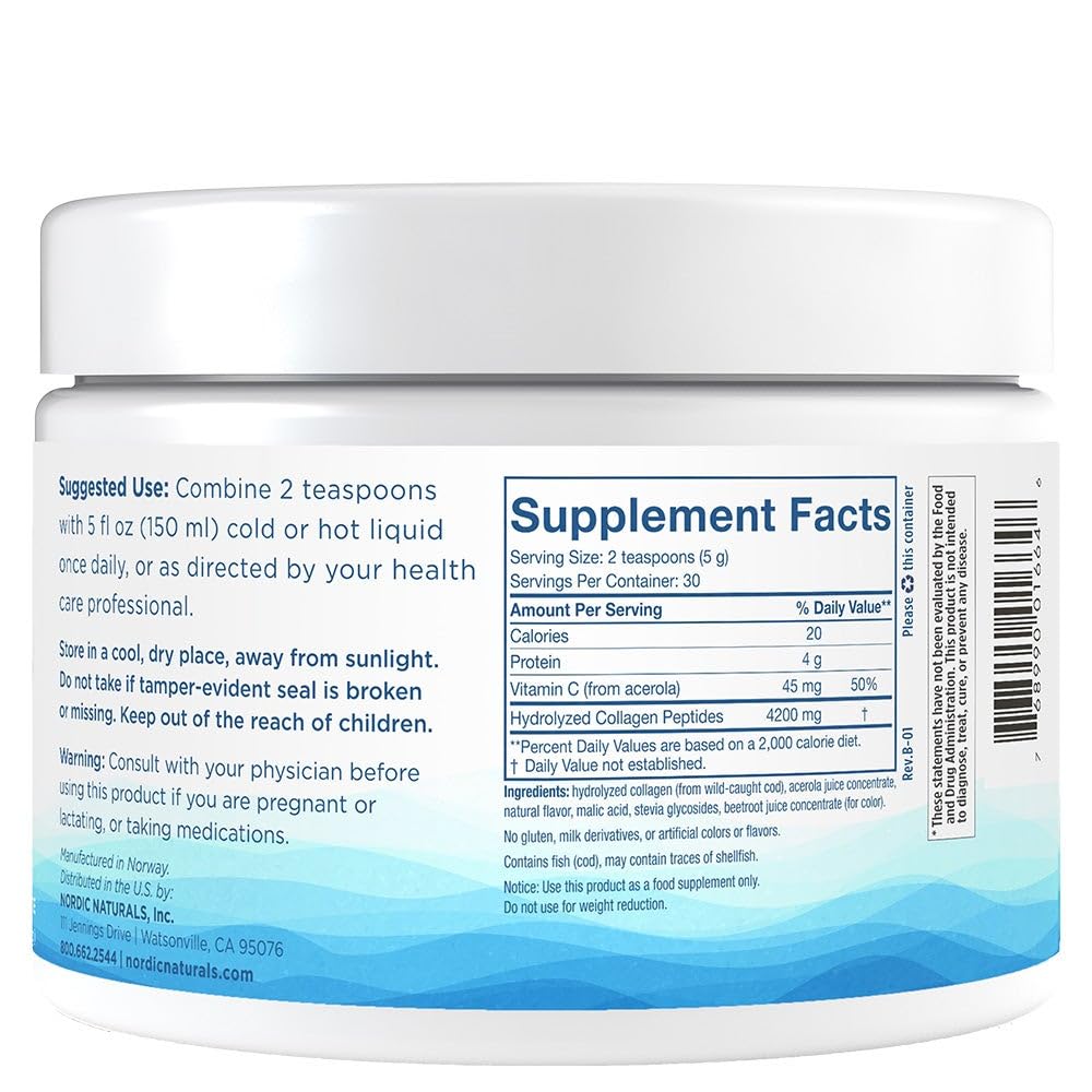 Nordic Naturals Nordic Beauty strawberry flavored powder scoop ready to mix