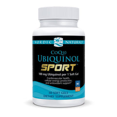 Nordic Naturals CoQ10 Ubiquinol Sport bottle front label for energy support