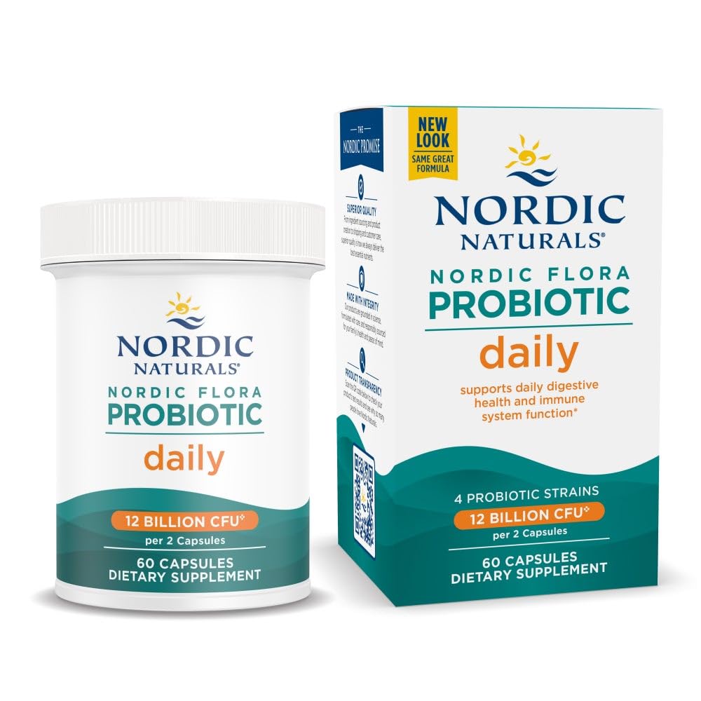 Nordic Naturals Nordic Flora Probiotic Daily bottle promotes daily gut balance.