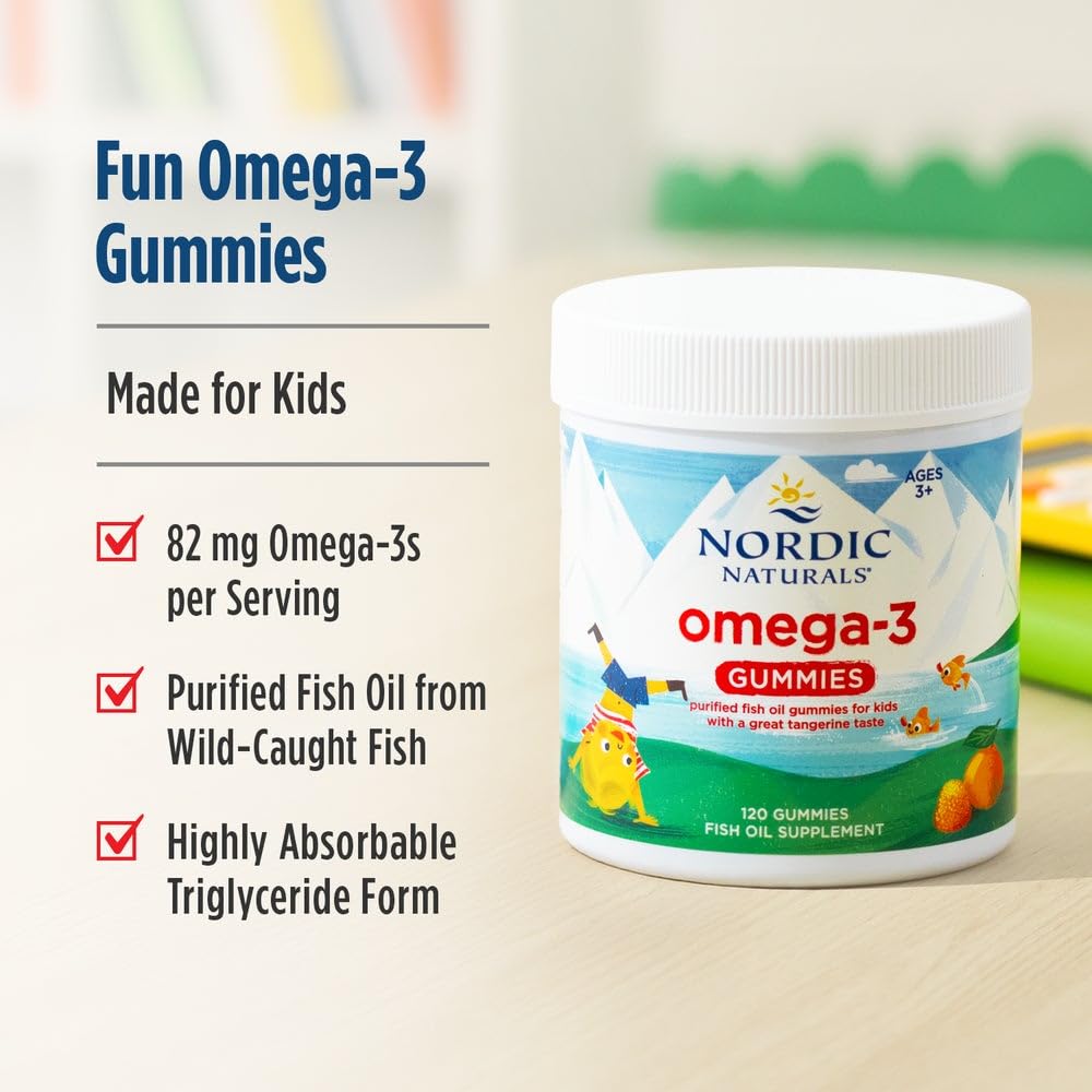 Nordic Naturals gummy serving size shows 60 servings per bottle.
