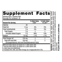 Nordic Naturals gummy fish chew with bright tangerine flavor for a kid-friendly omega-3 boost