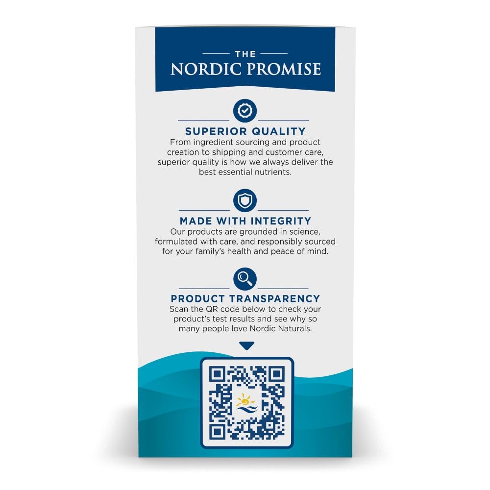Label detail highlights purity and non-GMO ingredients from Nordic Naturals.