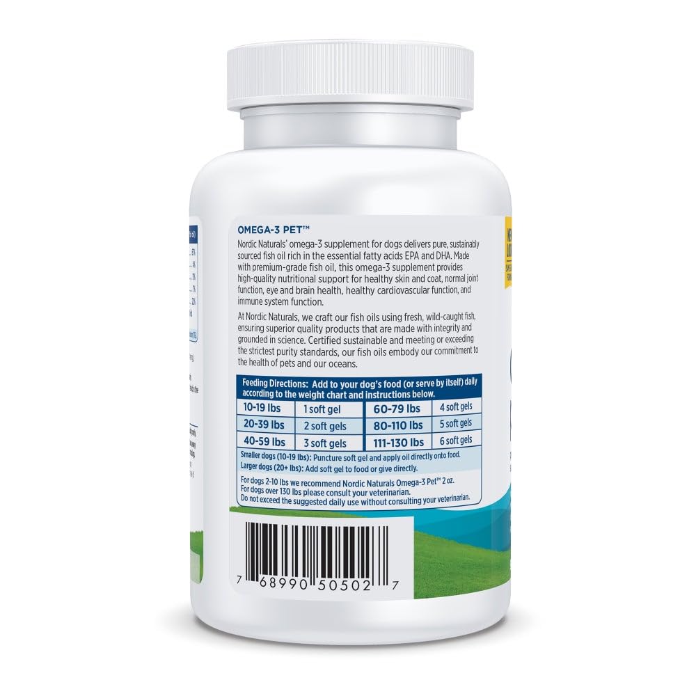 Nordic Naturals Omega-3 Pet unflavored label ready for discreet daily dosing.
