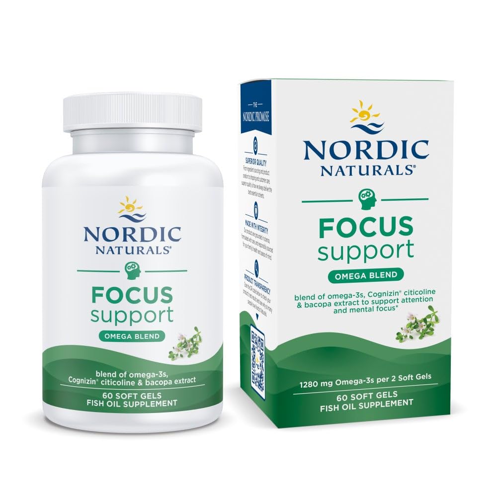 Nordic Naturals Omega Focus lemon bottle for easy daily omega-3 support