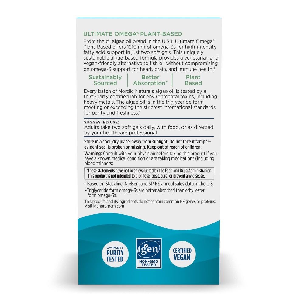 Algae-based omega-3 ingredients panel from Nordic Naturals