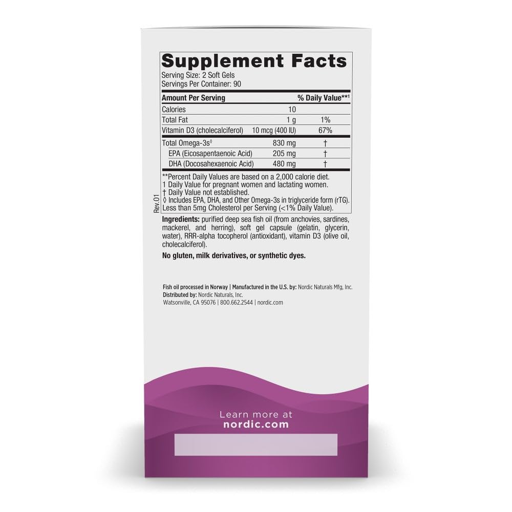 Nordic Naturals Prenatal DHA soft gels closeup for easy swallowing.