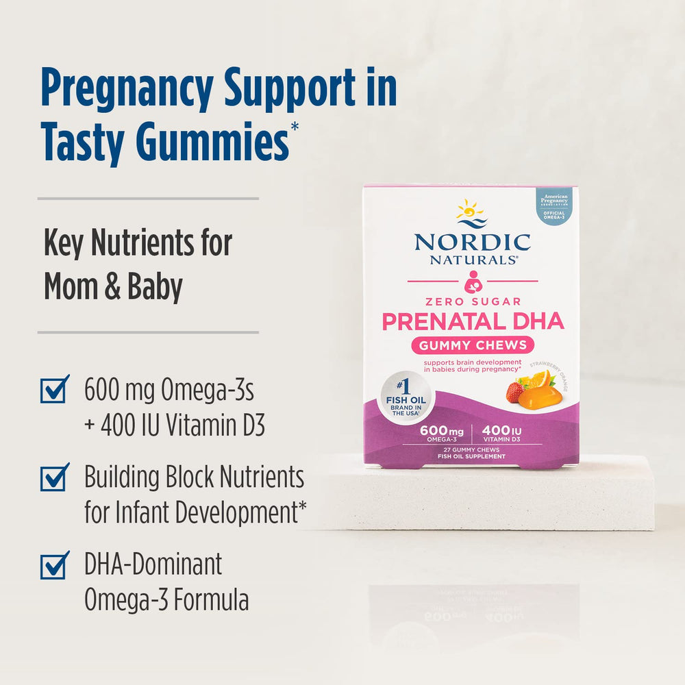 Nordic Naturals Prenatal Gummies daily-use setup for convenient chewing