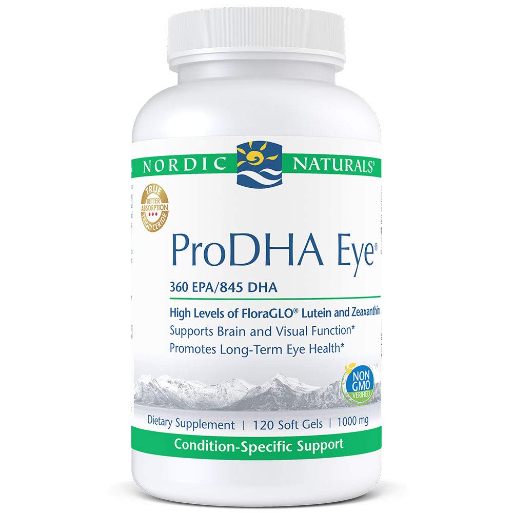 Nordic Naturals ProDHA Eye bottle front view for eye health support