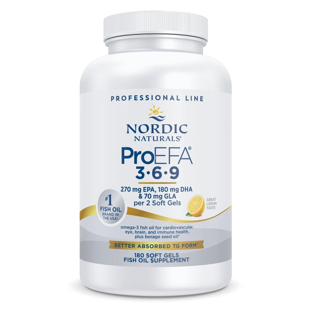 Nordic Naturals ProEFA lemon bottle showing convenient omega-3 blend.