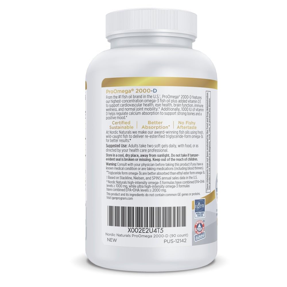 Nordic Naturals ProOmega 2000-D lemon bottle pouring into glass for easy daily intake.