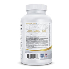 Nordic Naturals ProOmega 2000-D lemon softgels dispensed from bottle for convenient dosing