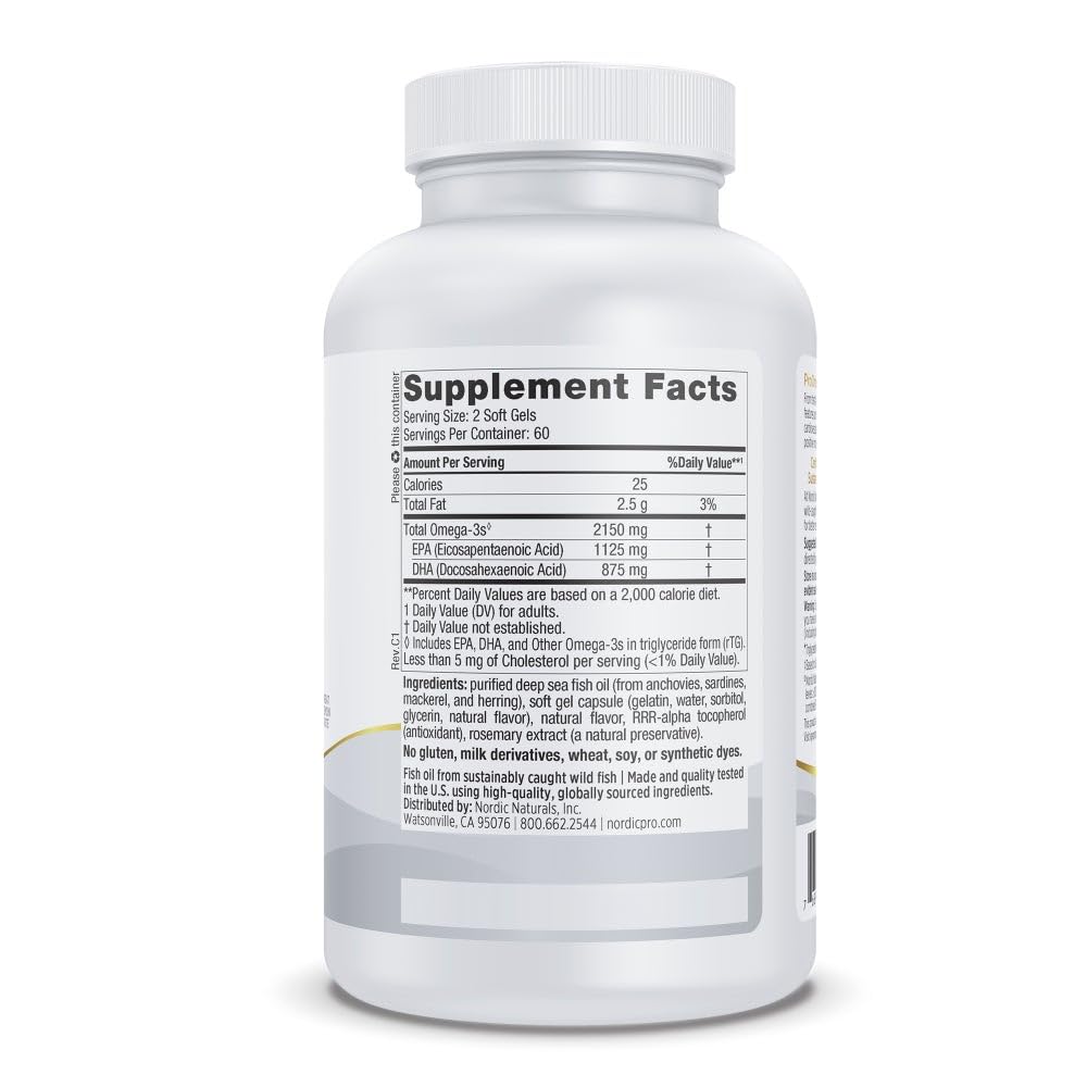 Close-up of ProOmega 2000 lemon soft gels, easy to swallow.