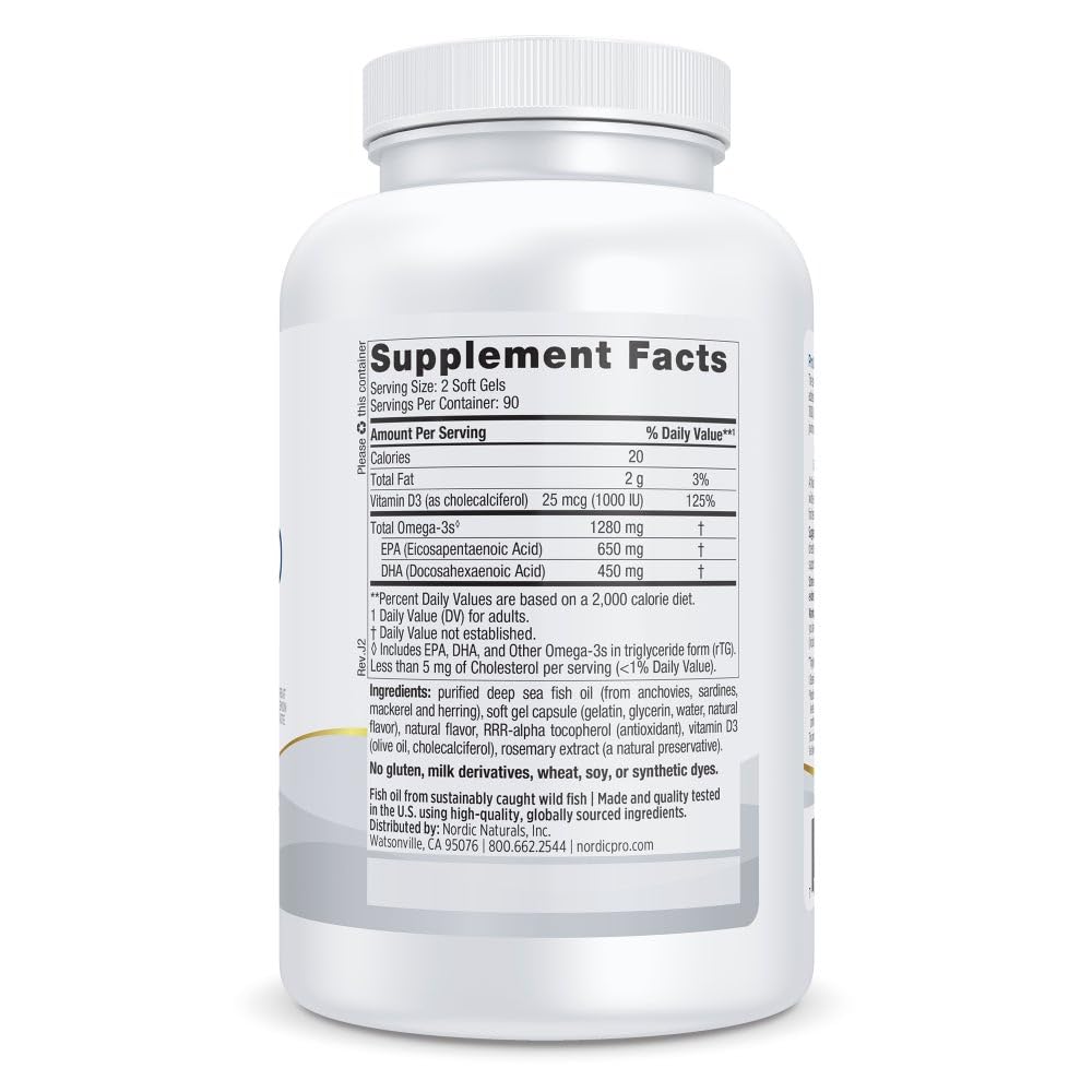 Nordic Naturals ProOmega-D lemon soft gels provide easy absorption and lemon taste.