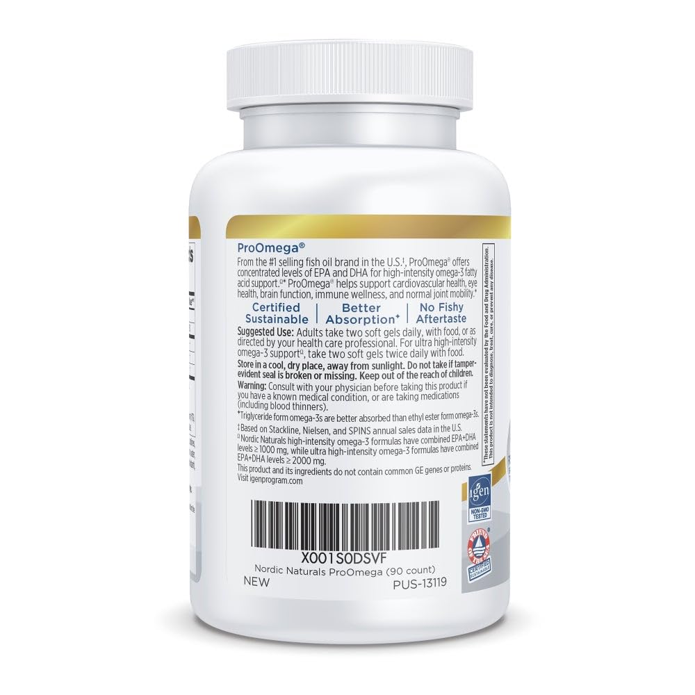 Nordic Naturals ProOmega daily dose label image, easy-to-follow serving guidance.