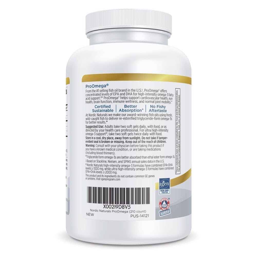 Nordic Naturals ProOmega Lemon softgel being poured to show easy daily dosing
