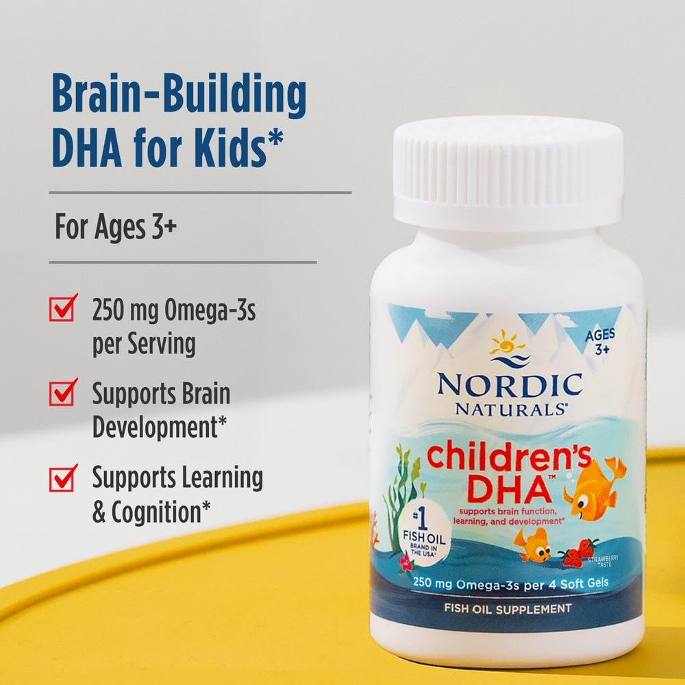 Nordic Naturals sustainability logo; ethical sourcing highlighted for families.