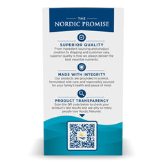 Nordic Naturals Ultimate Omega 2X amber bottle on shelf showing purity