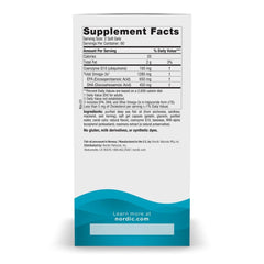 Nordic Naturals Ultimate Omega + CoQ10 lemon capsules closeup shows softgels for daily use.