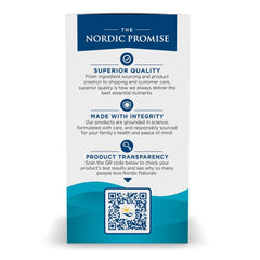 Nordic Naturals non-GMO seal on packaging, gluten-free and dairy-free