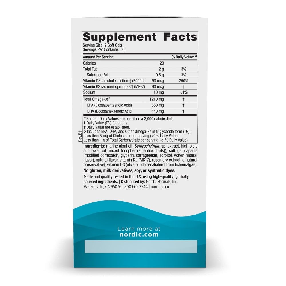 Nordic Naturals Ultimate Omega Plant-Based soft gels close-up, convenient vegan omega-3 source
