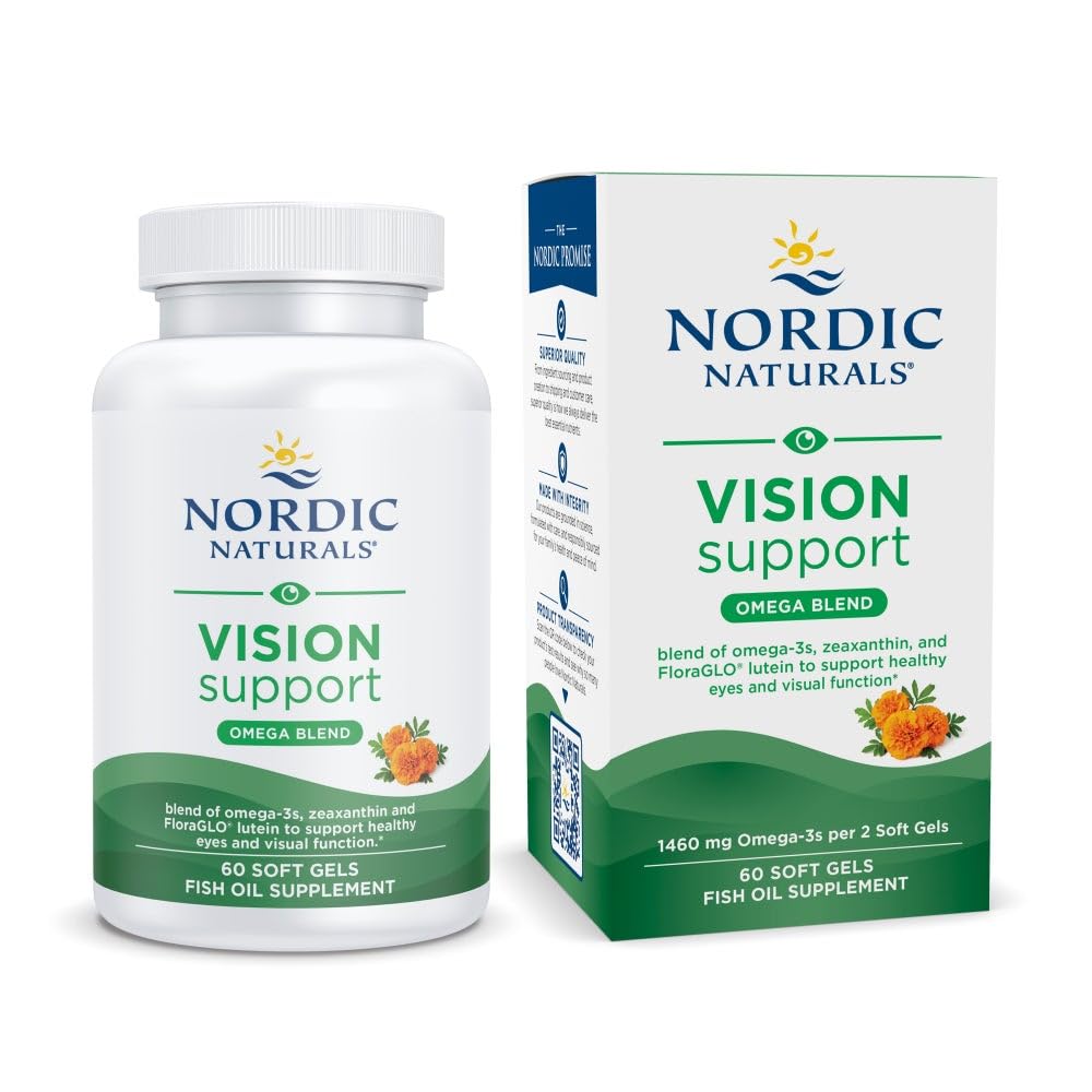 Nordic Naturals Vision Support lemon bottle with lutein and zeaxanthin for healthier eyes