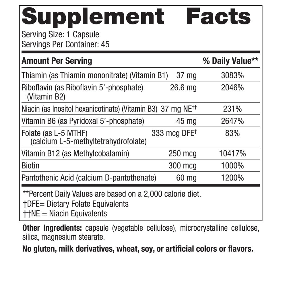 Close-up of Nordic Naturals Vitamin B Complex capsules for easy daily use.