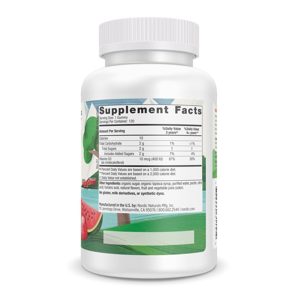 Packaging close-up showing label and purity details on Nordic Naturals Vitamin D3 Gummies Kids