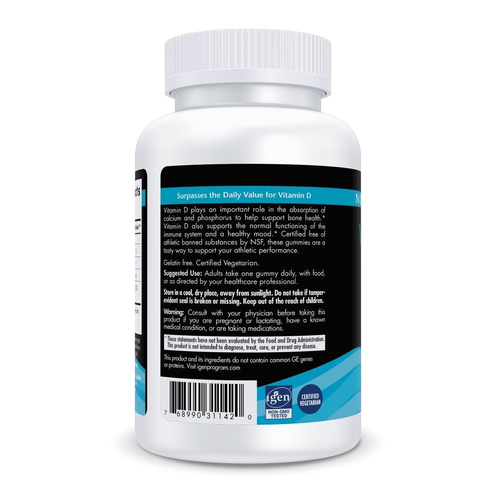 Close-up of Nordic Naturals Vitamin D3 Gummies Sport wild berry gummy texture