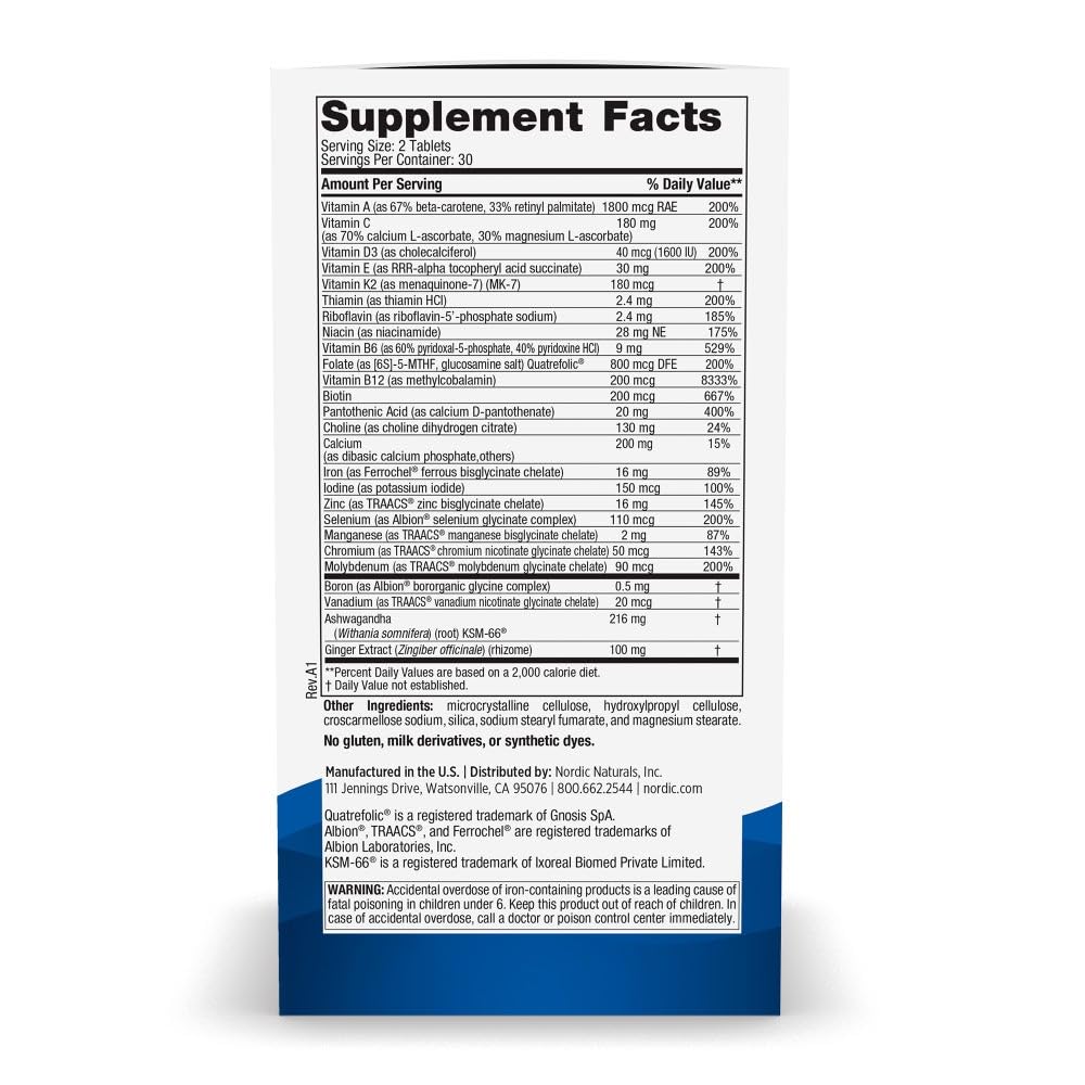 Nordic Naturals Women’s Multivitamin Extra Strength capsules close-up for skin and hair support.