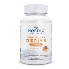 Nordic Naturals Zero Sugar Curcumin Gummies Mango bottle with zero sugar.