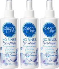 No-Rinse Peri-Wash 8oz bottle front view for quick, rinse-free cleansing