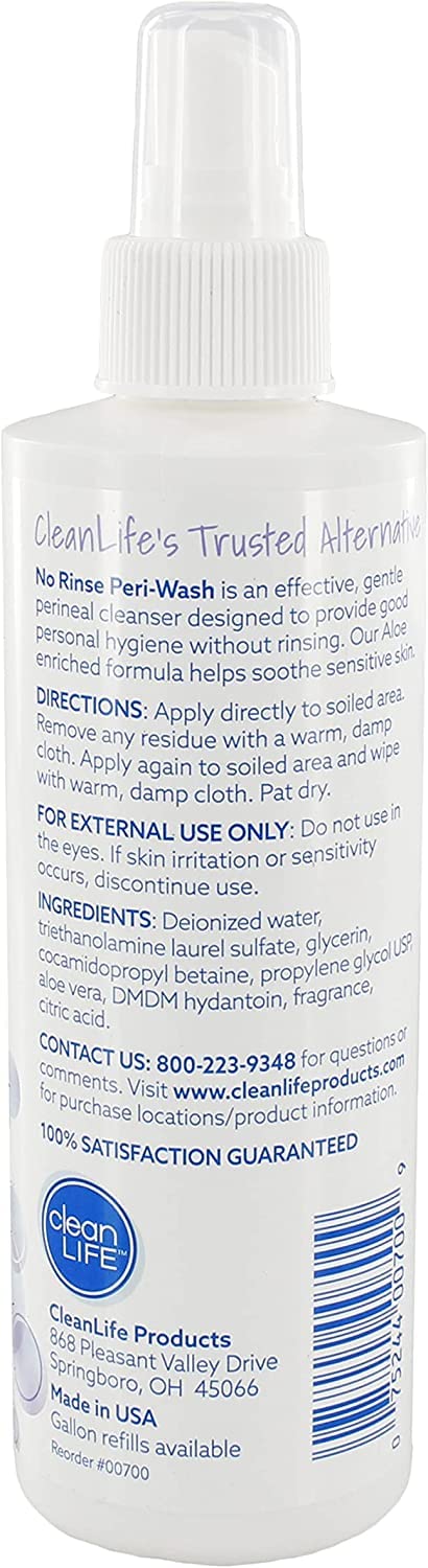 No-Rinse Peri-Wash application scene demonstrates simple cleansing after soiling.