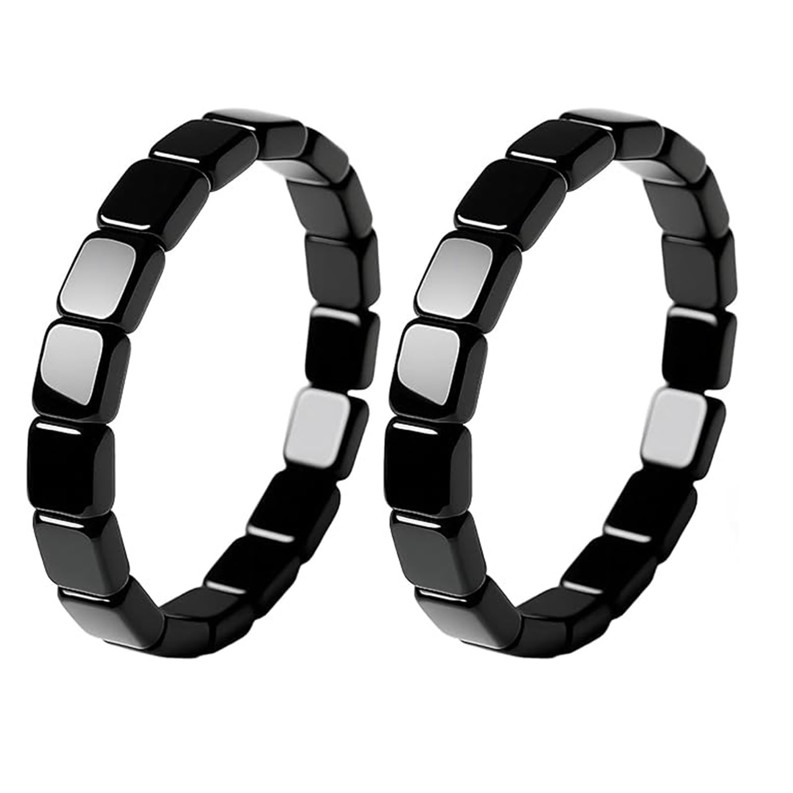 NORLSO hematite bracelet for men with beaded stretch, ideal for daily wear.