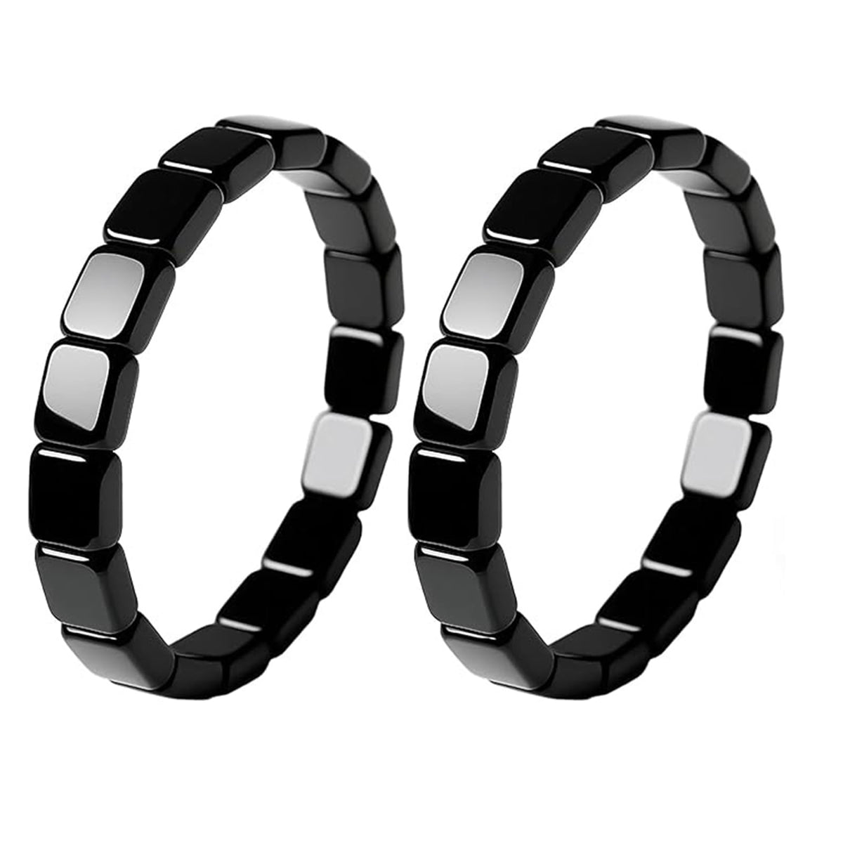 NORLSO hematite bracelet for men with beaded stretch, ideal for daily wear.