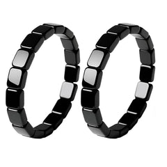 NORLSO hematite bracelet for men with beaded stretch, ideal for daily wear.